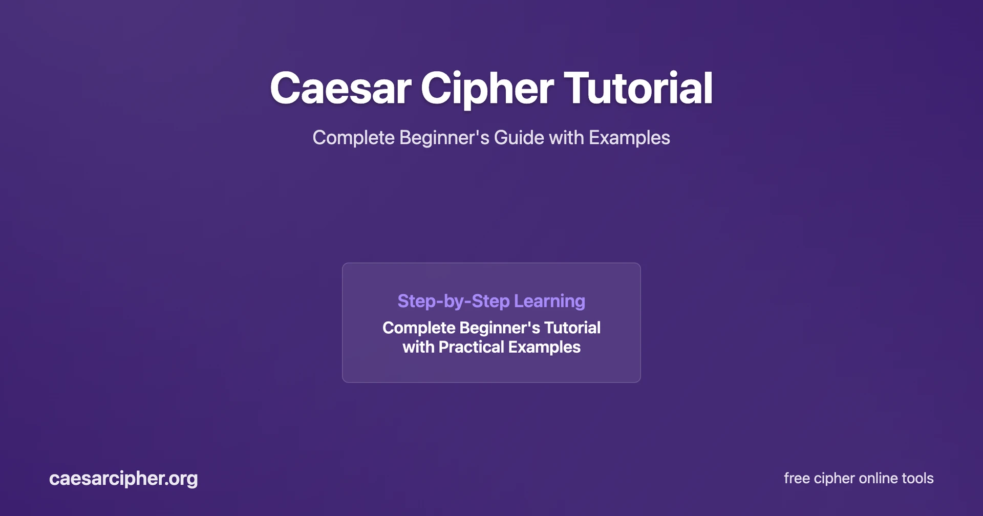 Caesar cipher tutorial cover showing beginner-friendly learning materials, step-by-step guides, basic encryption examples, and educational progression indicators