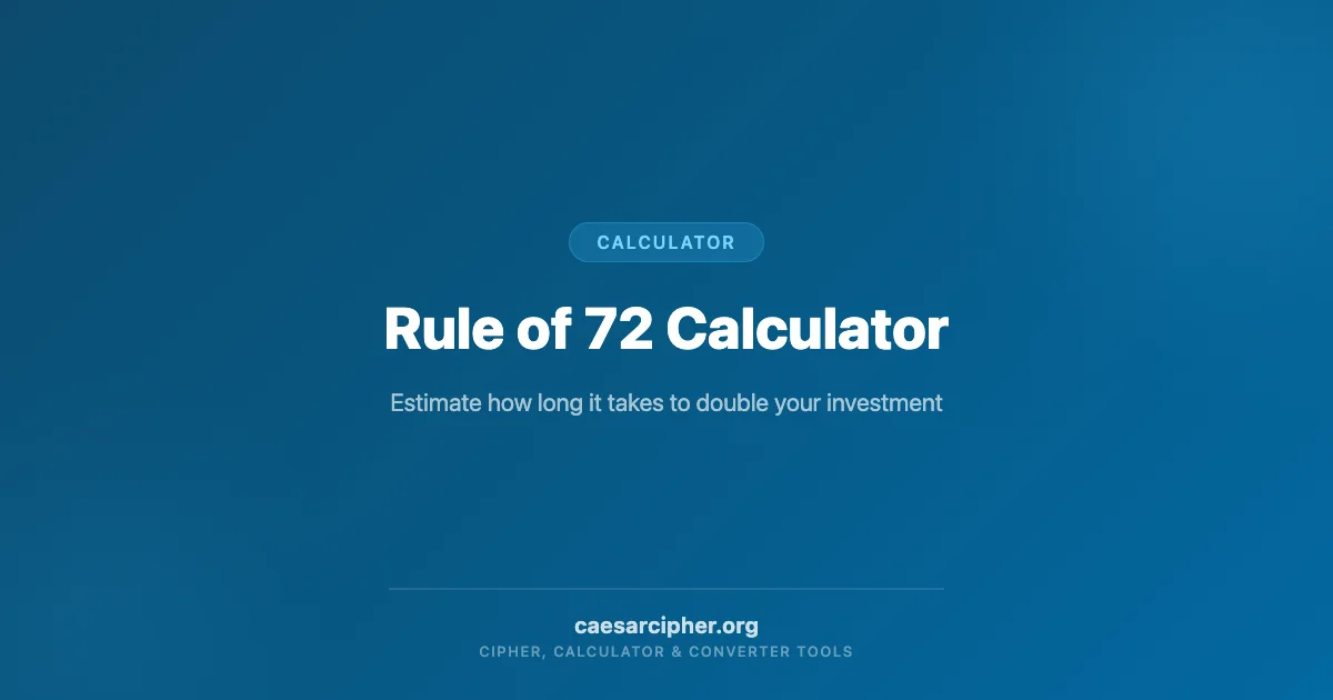 72 法则计算器 - 投资翻倍 | Caesar Cipher