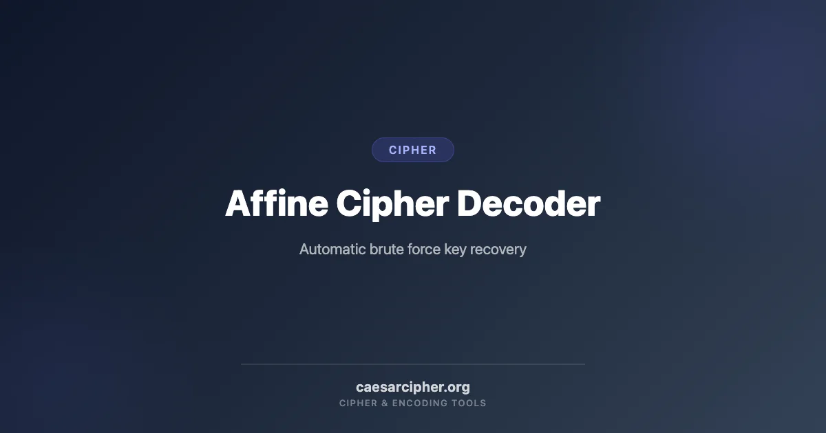 仿射密码解码器：自动密钥恢复工具 | Caesar Cipher